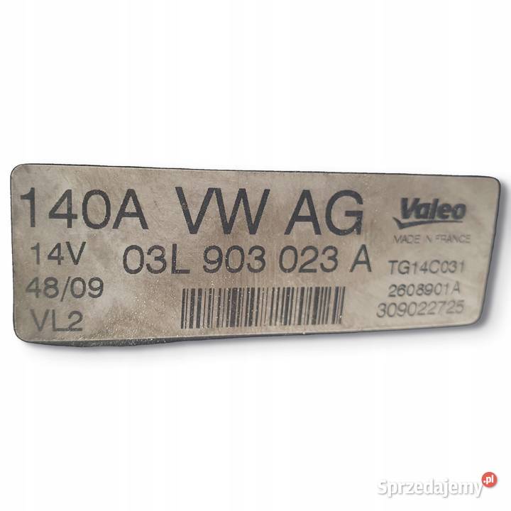 ALTERNATOR VW Caddy III 16 TDI 03L903023A valeo Chełm