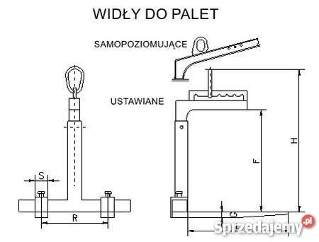 Widły do palet z uchwytem samopoziomującym Stalowa Wola sprzedam