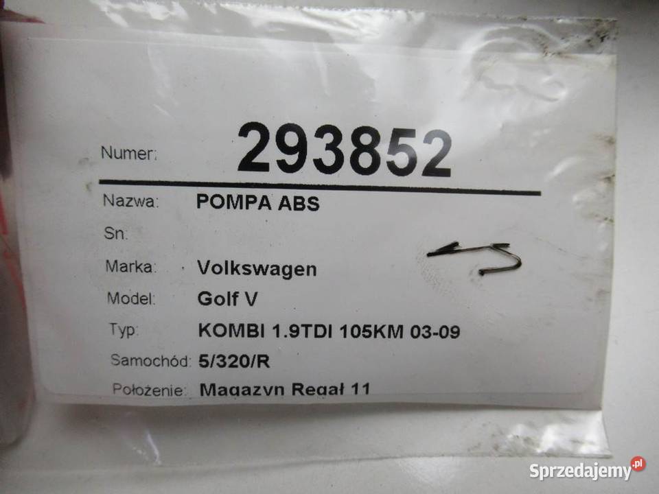 POMPA ABS VW GOLF V 1K0614117AE 19 105 0709 sprzedam