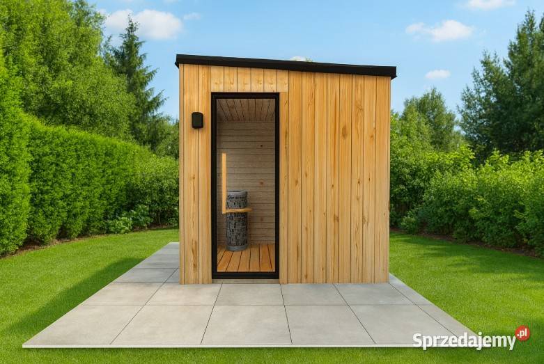 Nowoczesna sauna ogrodowa 220x220 projekt śląskie Katowice