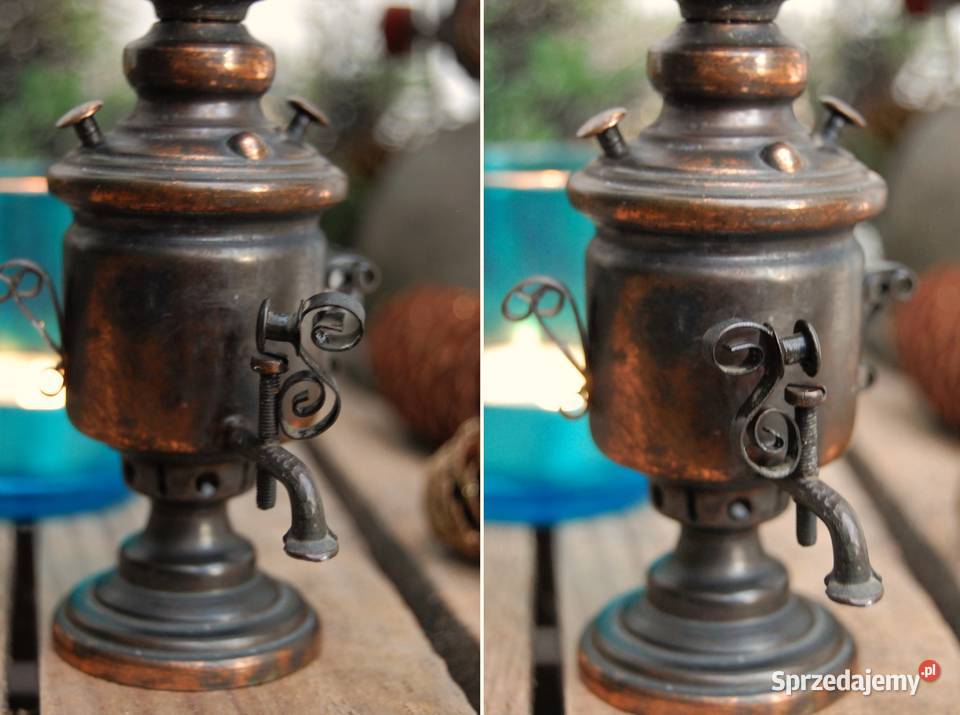 Samowar miniatura figurka metaloplastyka Rosja