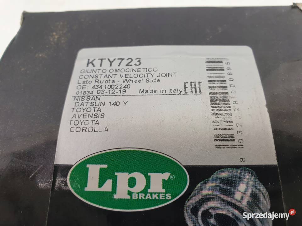Avensis II T25 16 VVTI PRZEGUB ZEWNĘTRZNY KTY723 Przeguby Układ napędowy lubelskie Chełm