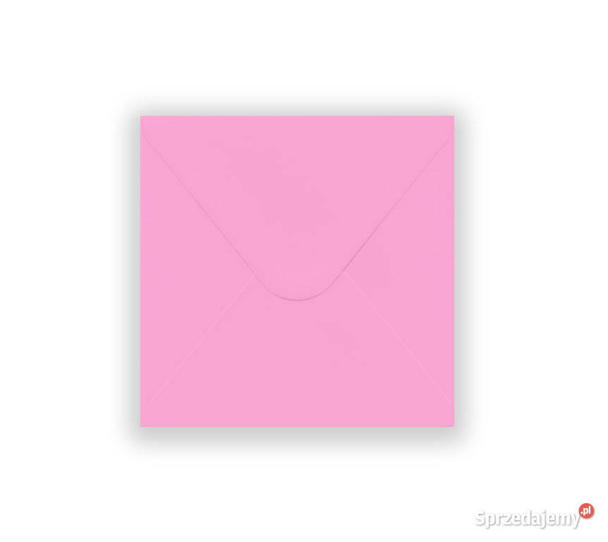 kwadratowe koperty różowe opalizujące koperty
