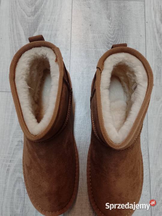 40 Brązowe ocieplane Botki zimowe śniegowce NOWE brązowy/beżowy Kraków