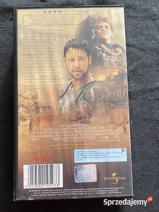 Gladiatorfilm na kasecie VHS Lublin sprzedam