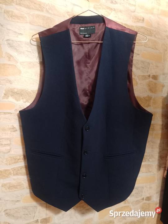2XLEUR 56 ASOS DesignGranatowa kamizelka Rozmiar XXL