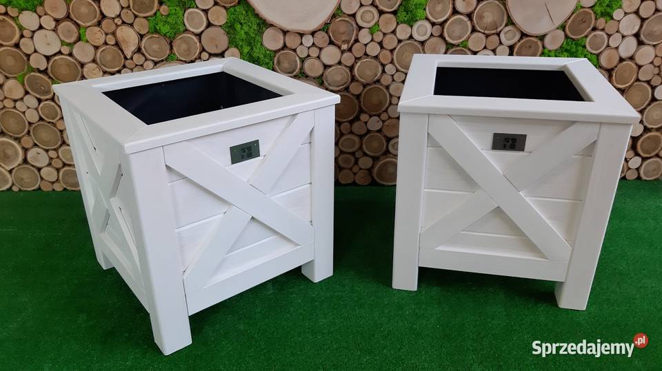 Donica drewniana 50x50 Klasyczny styl Duża Donice Poznań
