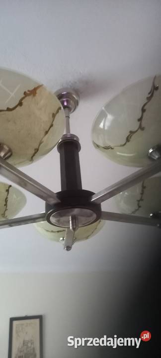 Pięcioramienny żyrandol w stylu Art Deco z łódzkie Skierniewice