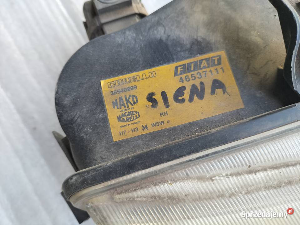 Siena Palio LAMPA PRZÓD PRZEDNIA PRAWA Kamień-Kolonia sprzedam
