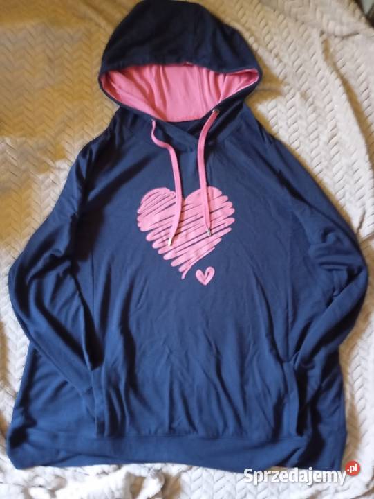 Granatowa bluza z kapturem 4XL Plus Size różowe Inny wzór Gorzów Wielkopolski