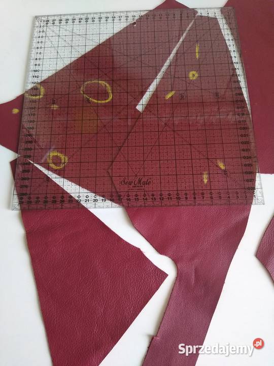 Skóra 140 g Licowa Włoska Czerwony Ciemny Cienka Gdańsk sprzedam