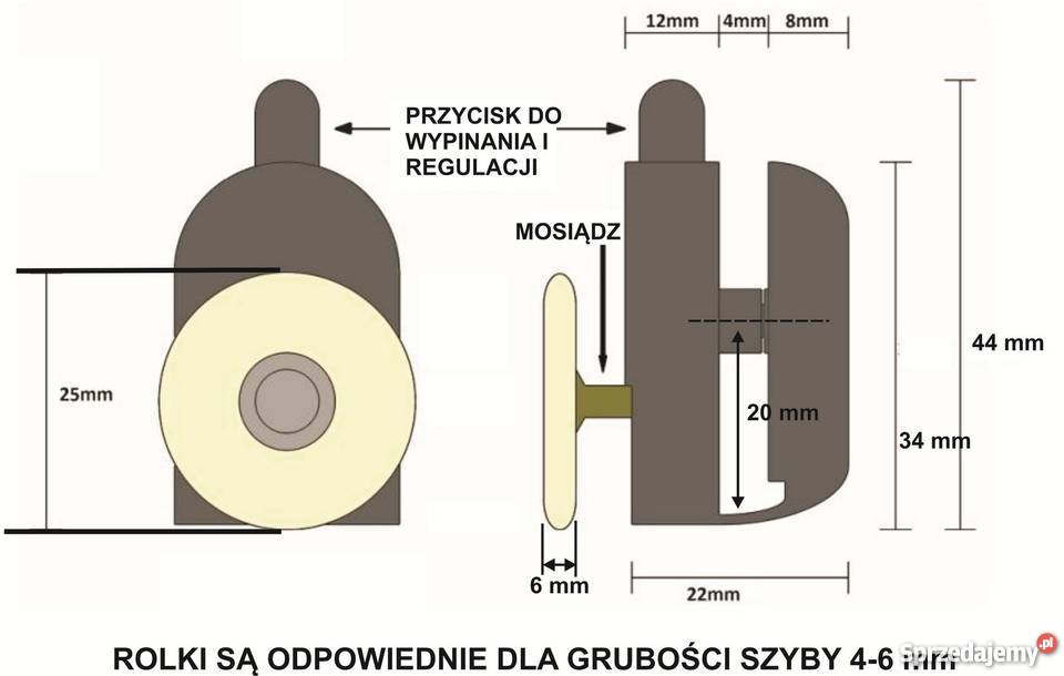 DOLNE ROLKI DO KABINY PRYSZNICOWEJ kpl 4 23 25 wielkopolskie Poznań
