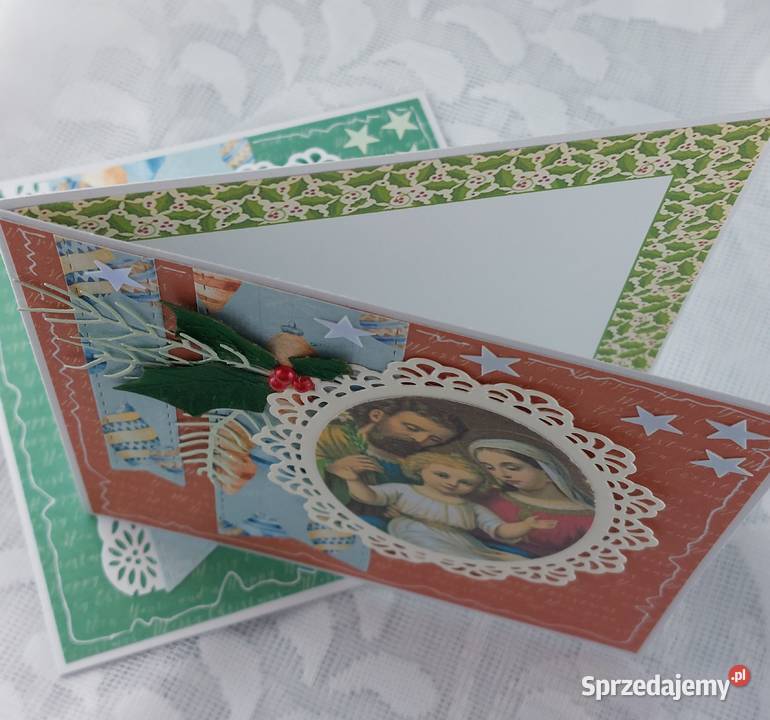 Ręcznie robione kartki na Boże Narodze Religijne wielokolorowy Dekoracje i ozdoby kujawsko-pomorskie Zbójno