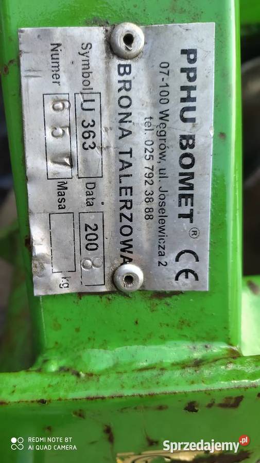 Talerzówka bomet 2x7 nieuszkodzony lubelskie