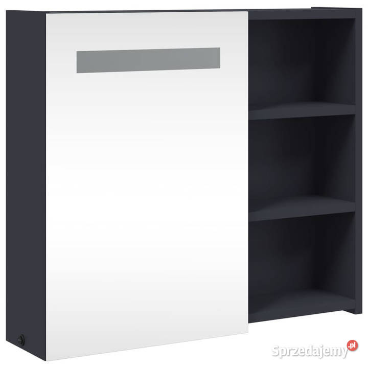 Szafka łazienkowa z lustrem i LED szara 60x13x52 Warszawa