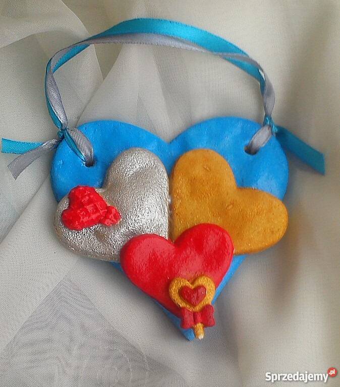 Serca z dowolnym napisem dzień babci dziadka odcienie błękitu Nowa Ruda sprzedam