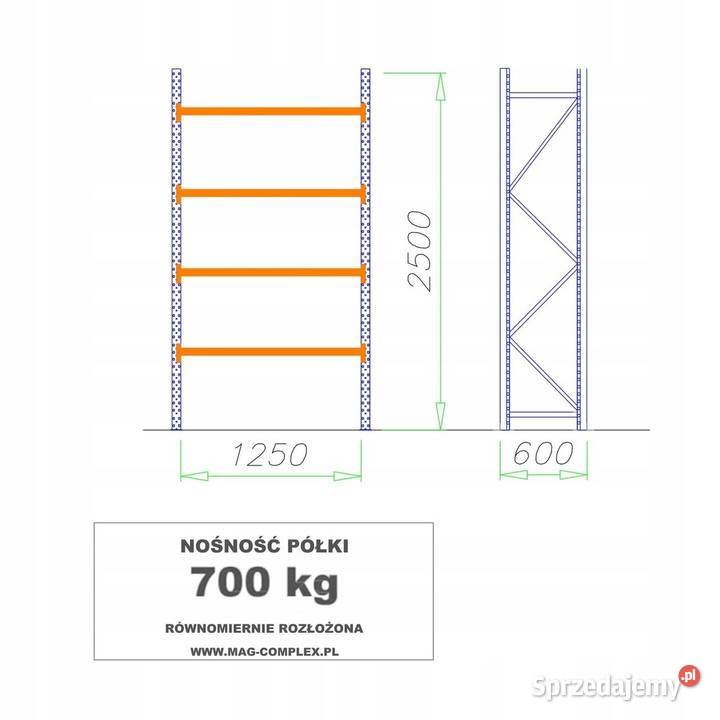 REGAŁ METALOWY MAGAZYNOWY WYTRZYMAŁY MOCNY MRC2 Malbork