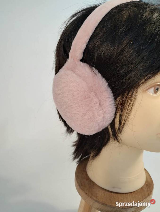 Nowe nauszniki pudrowy róż składane uniwersalne