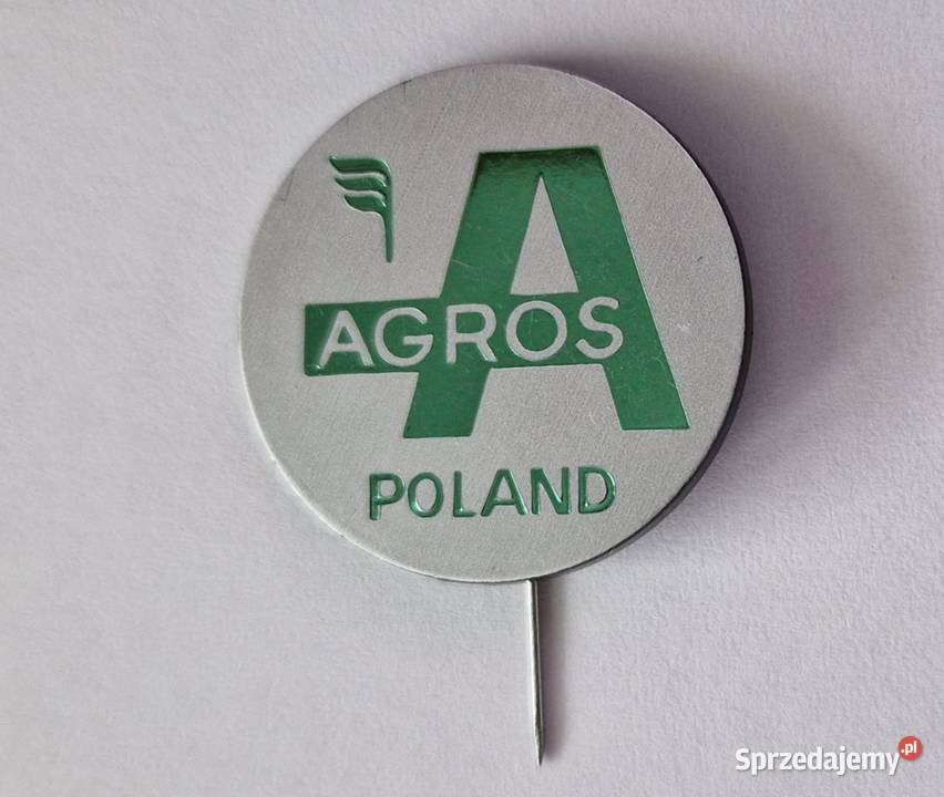Agros Poland przypinka na szpilkępin vintage PRL Warszawa