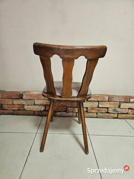 KRZESŁO DĘBOWE fotel DREWNO Z OBICIEM stylowe