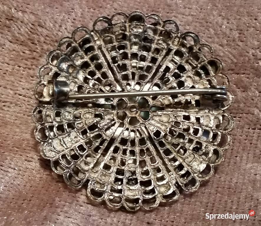 Stara angielska broszka turkusowa Ochojno sprzedam