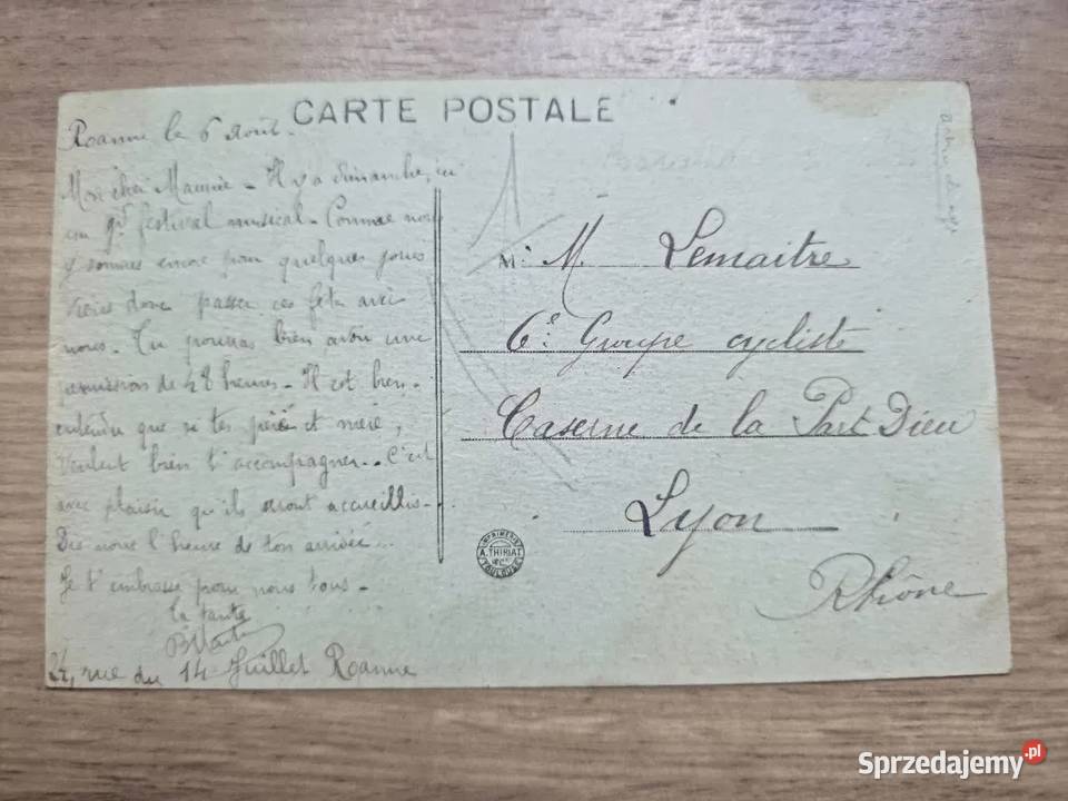 Stara pocztówka Francja Warszawa sprzedam