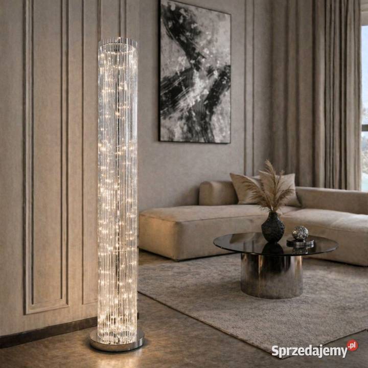 Nowoczesna lampa srebrna podłogowa ledowa tuba małopolskie Nowy Sącz sprzedam