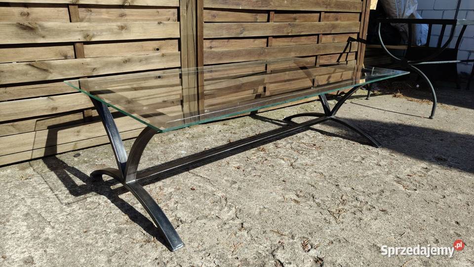Ława metalowa kuta ze szkłem stolik kawowy Warszawa