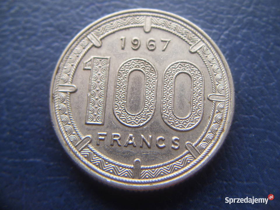 Stare monety 100 frank 1967 Afryka Równikowa Lesko