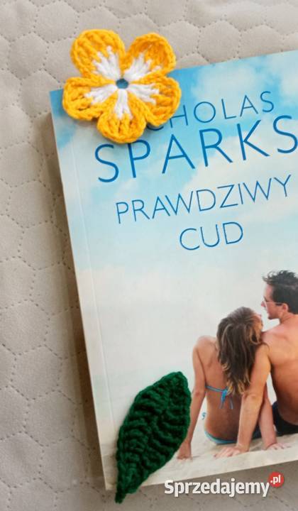 Kwiatek na szydełku zakładka do książki Łask sprzedam