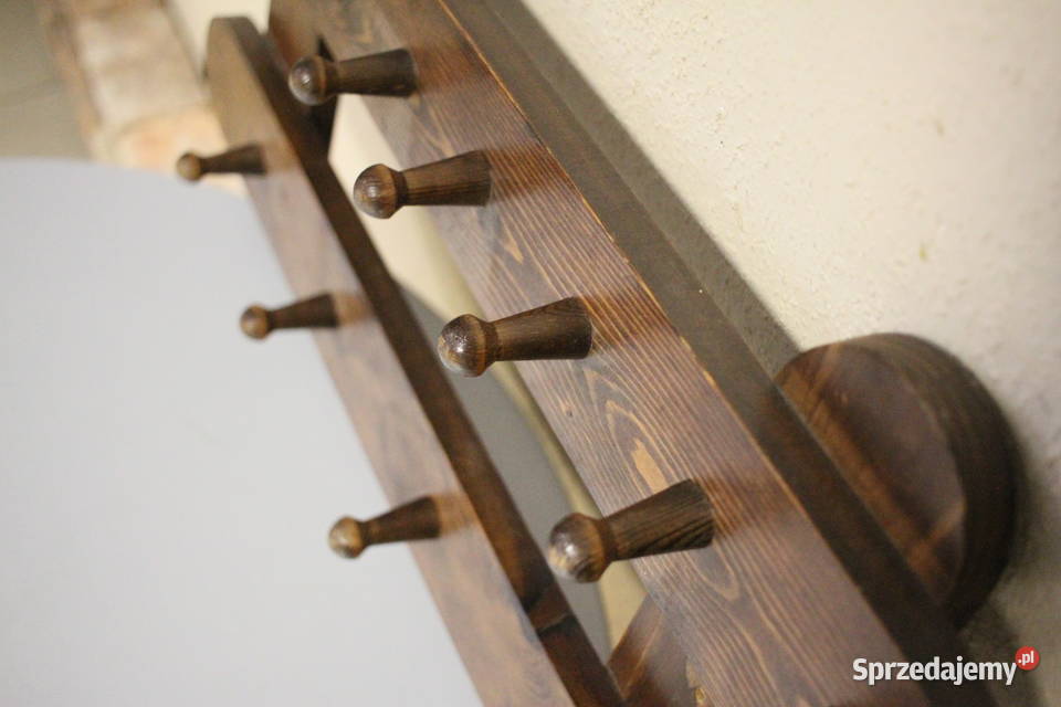 Drewniany stylowy wieszak piękne zdobienie