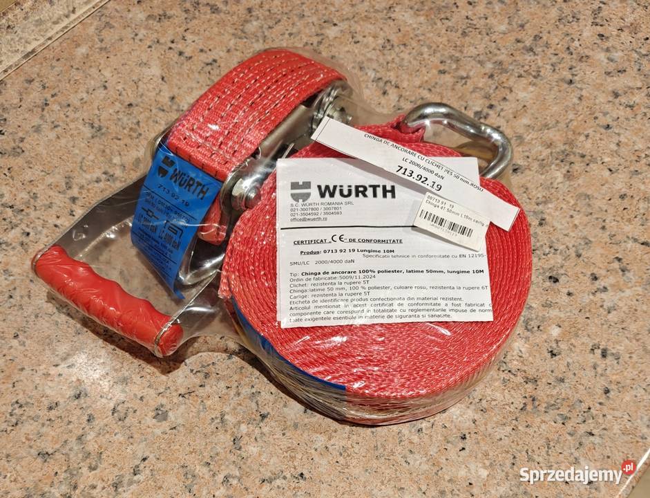 WRTH pas transportowy mocujący 10 m 50 mm 4T z mazowieckie Ostrów Mazowiecka