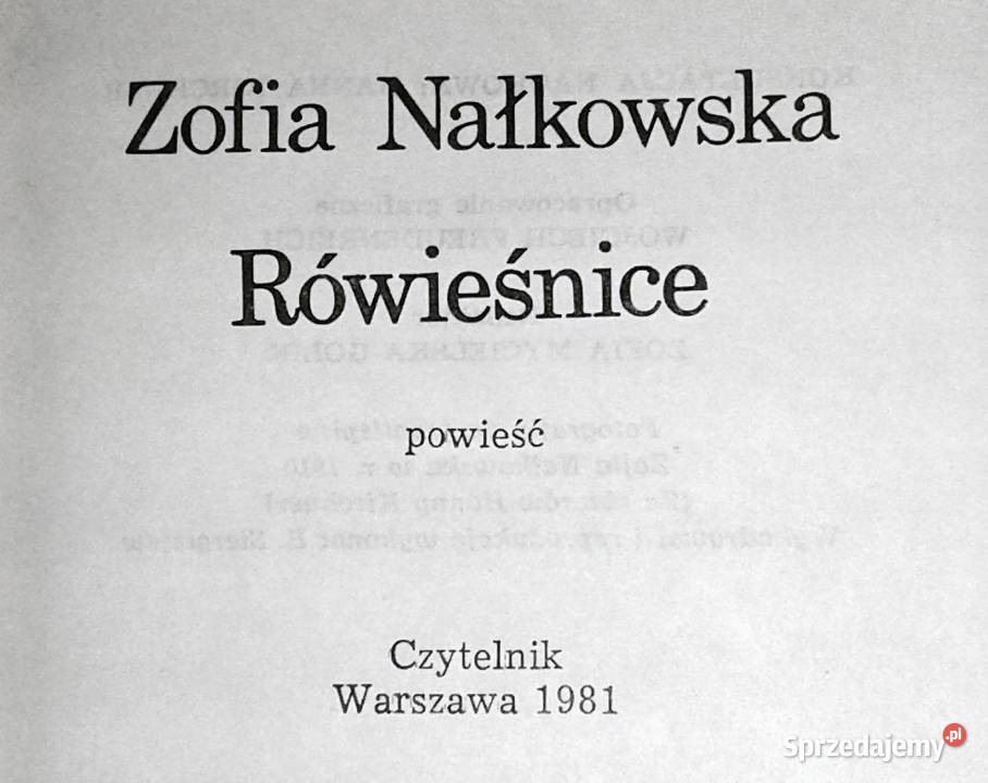 Rówieśnice Nałkowska Zofia Chełm sprzedam
