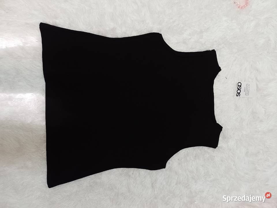 4446 ASOS DesignCzarna dzianinowa kamizelka małopolskie Kraków