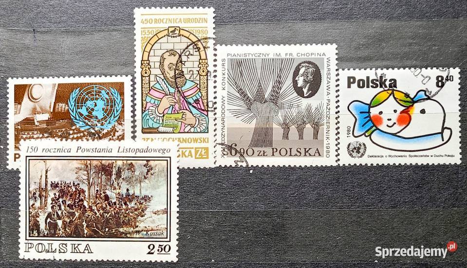 Znaczki polskie 1980 kasowane Leźnica Wielka-Osiedle