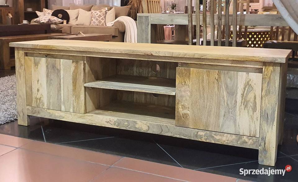 PROMOCJA Szafka drewniana RTV 170 jasna mango Lublin