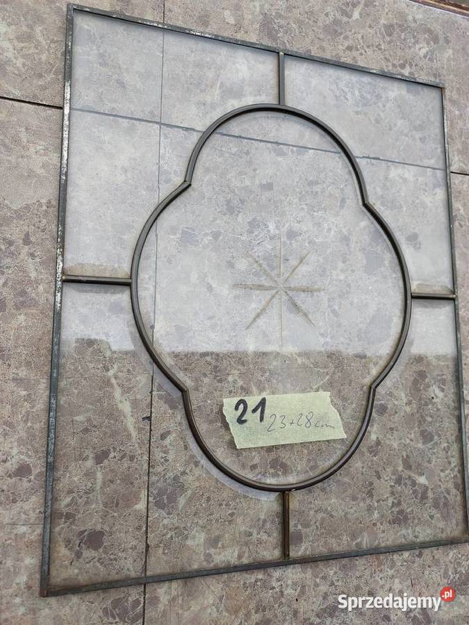 21 Witraż frontu starego zegara szafki szkło Tczew