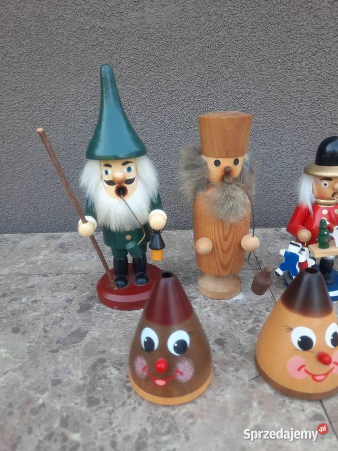 6 Zestaw 7 drewnianych figurek kadzidełka Tczew