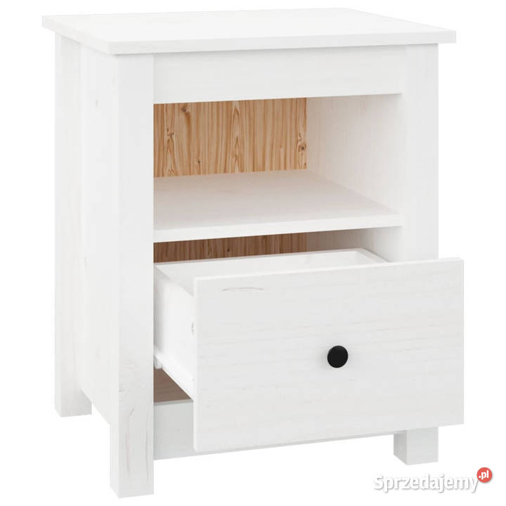 Szafka nocna biała 40x35x49 lite drewno sosnowe Warszawa