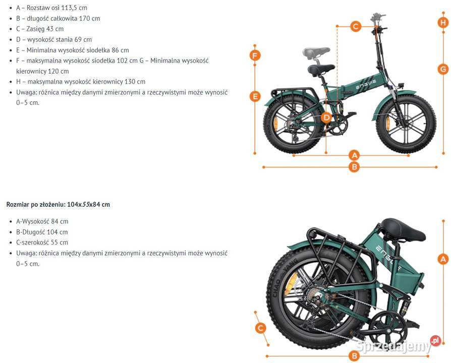 ENGWE ENGINE PRO 20 składany rower elektryczny Tarnobrzeg