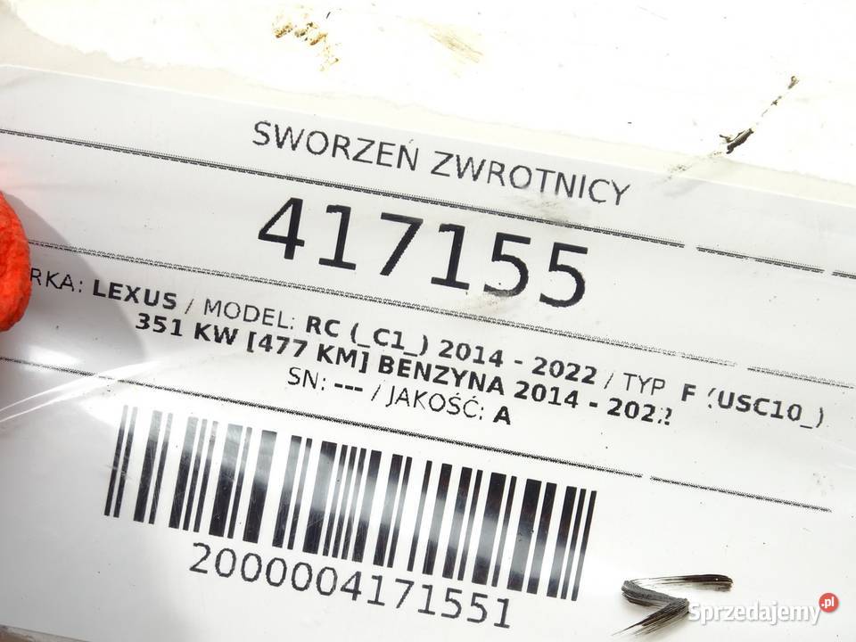 SWORZEŃ ZWROTNICY LEXUS RC 50 477 osobowe Zwrotnice sprzedam