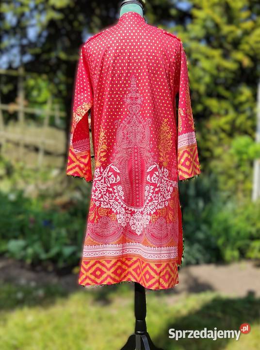 Koralowa tunika kameez Pakistan Indie Bollywood zachodniopomorskie