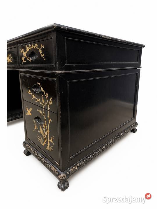 Biurko gabinetowe w stylu Chinoiserie z łódzkie Poddębice
