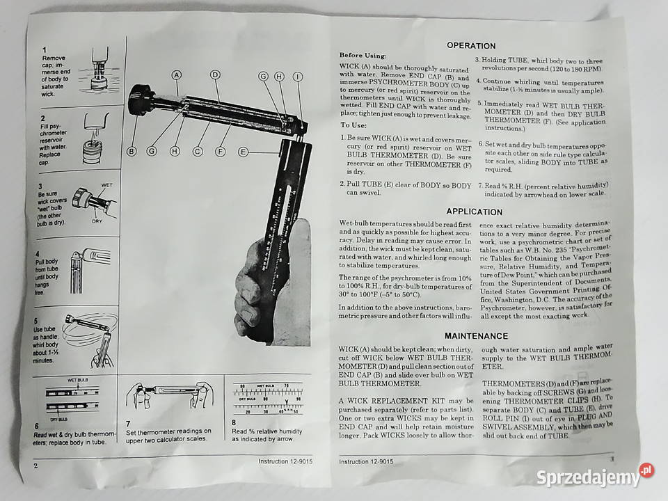 Psychrometr obrotowy Bacharach 127013 Sling Biłgoraj