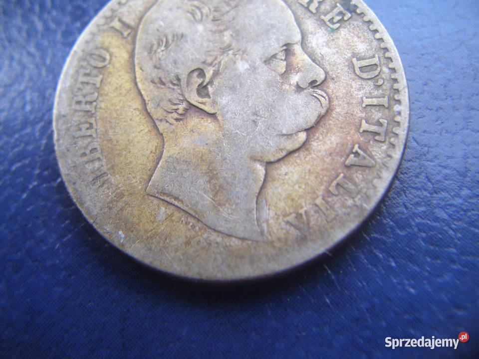 Stare monety 2 lir bezz daty Włochy srebro podkarpackie Lesko