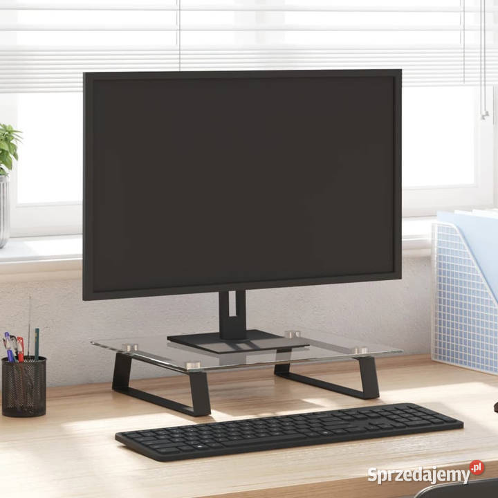 Podstawka pod monitor czarna 40x35x8 szkło Warszawa