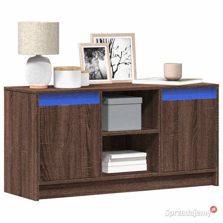Szafka pod TV z LED brązowy dąb 100x34x50 Warszawa sprzedam