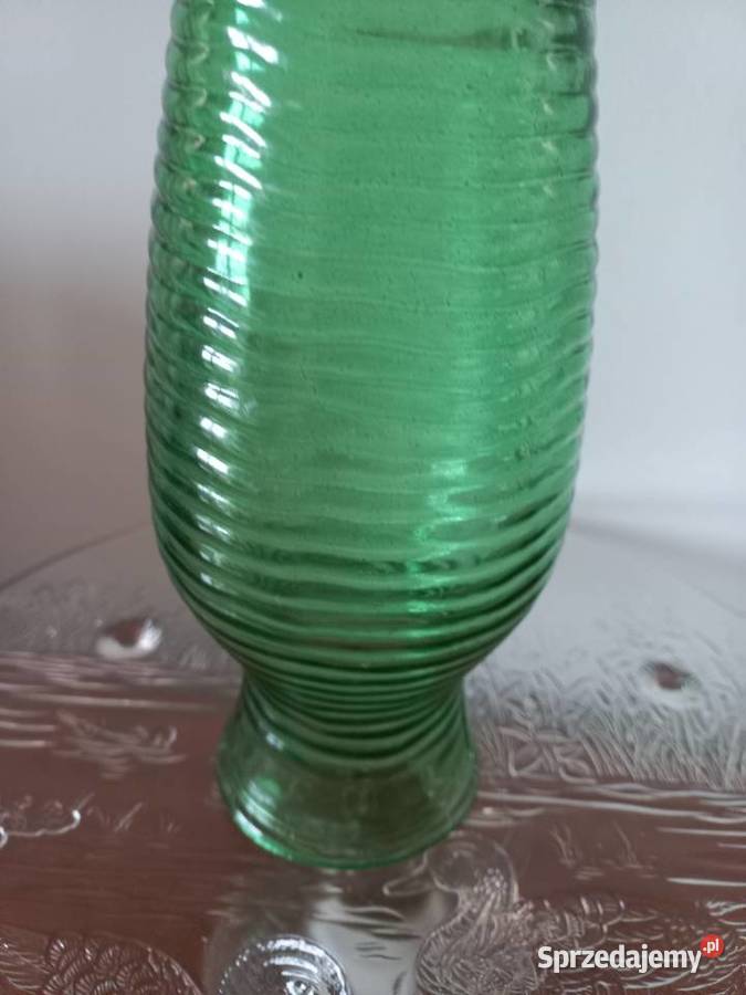 Wazon zielone szkło PRL