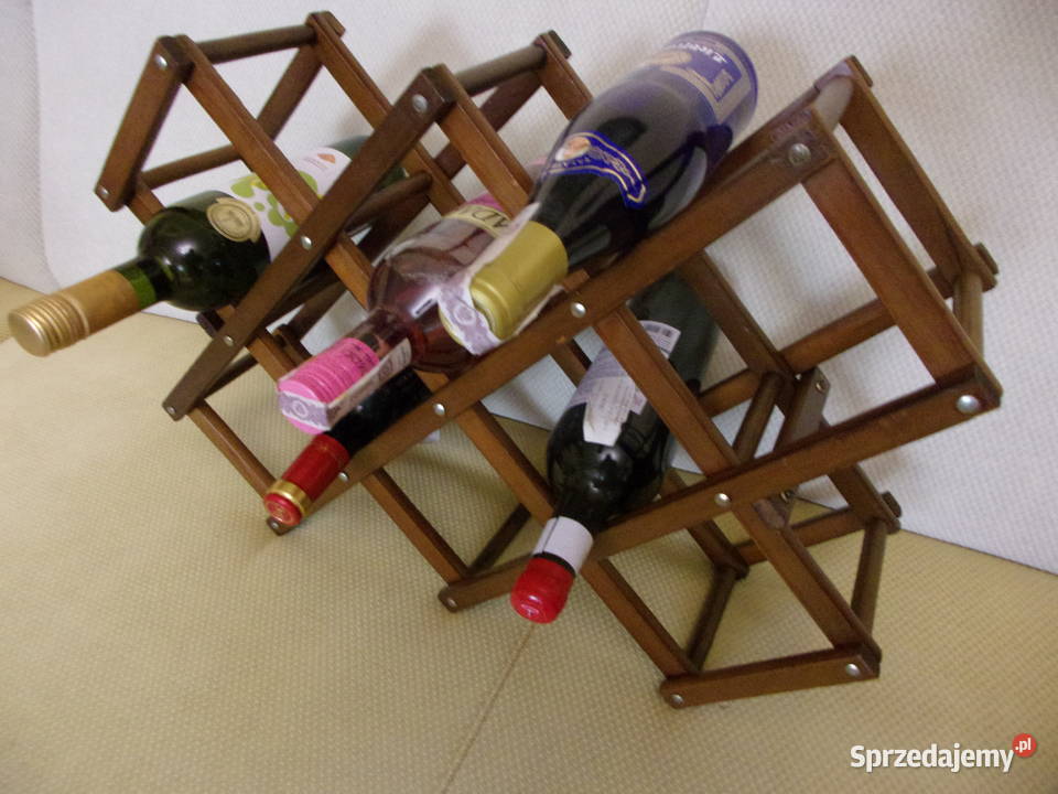 Drewniany ładny stojak na wino 10 butelek Warszawa