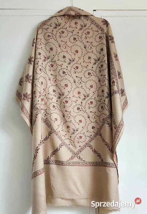 Duży szal orientalny indyjski haftowany haft Szczecin